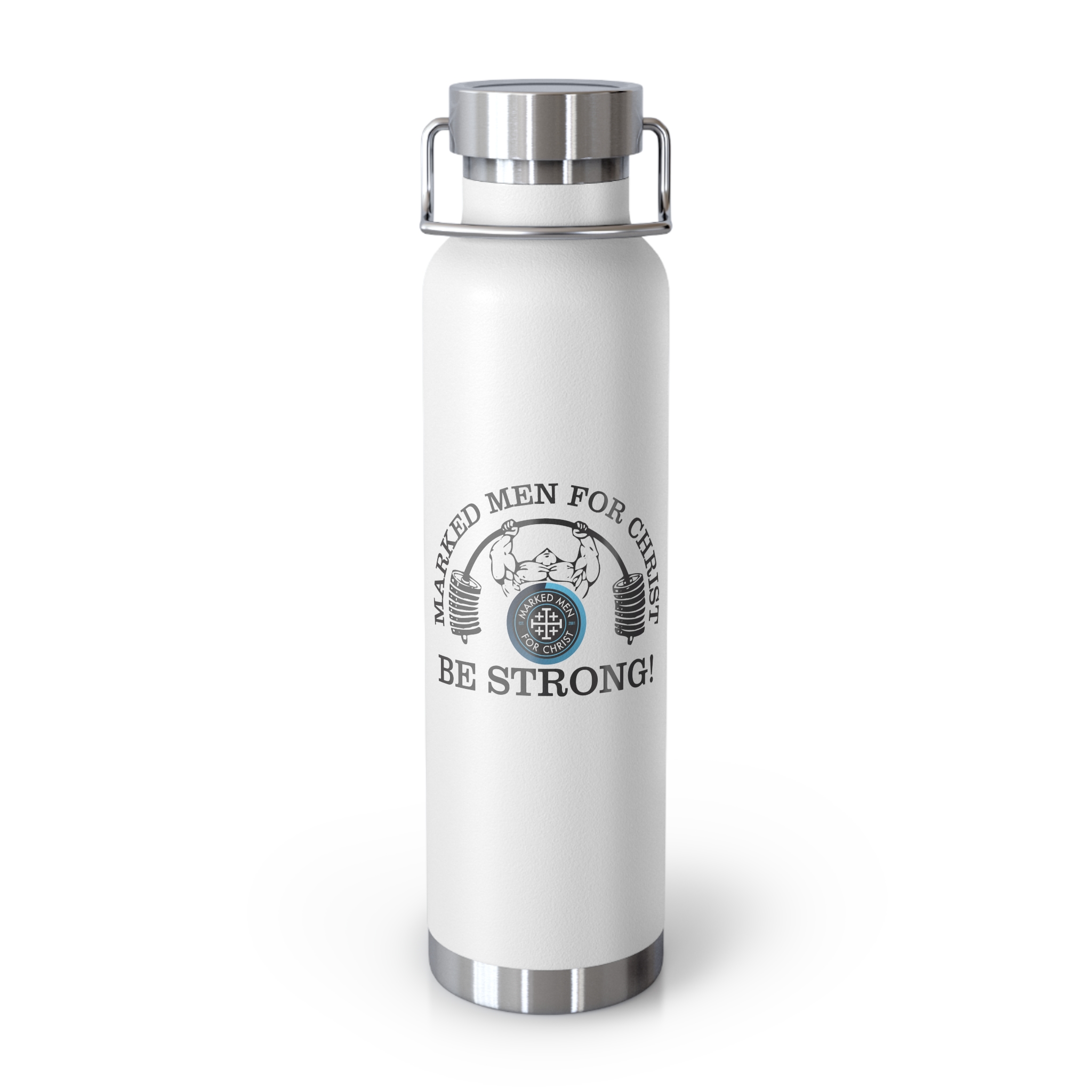 "Be STRONG" Weightlifter Copper Vacuum Insulated Bottle, 22oz